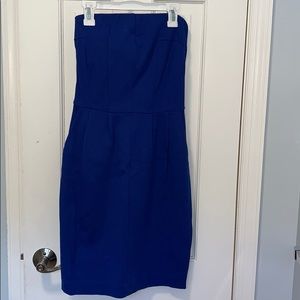 Blue strapless xs express dress